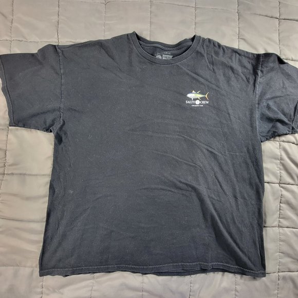 Salty Crew Mens 2Xl Black Short Sleeve T Shirt Chasing Tail Fish Fishing Casual - Picture 2 of 11
